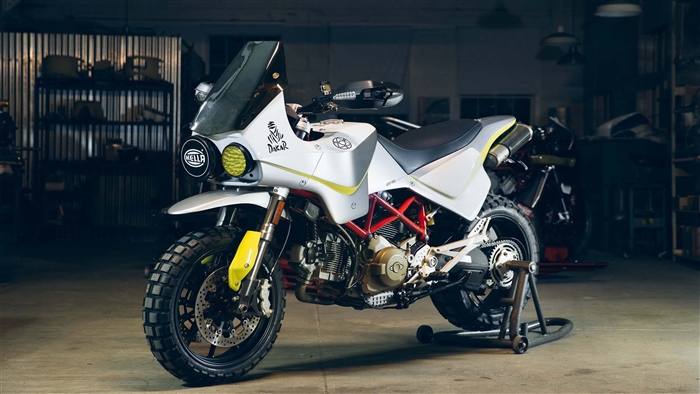 Custom Dakar-style Ducati Hypermotard motorcycle