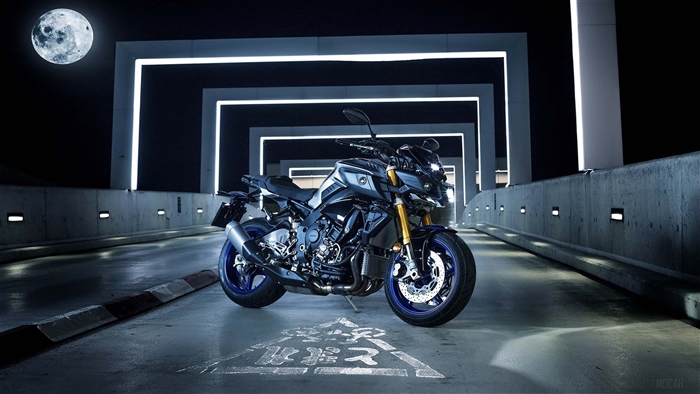 2017 Yamaha MT-10 SP motorcycle at night