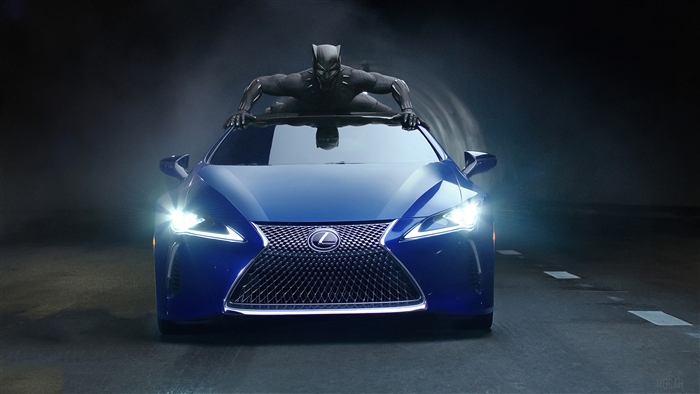 Black Panther on a Lexus LC 500 4K