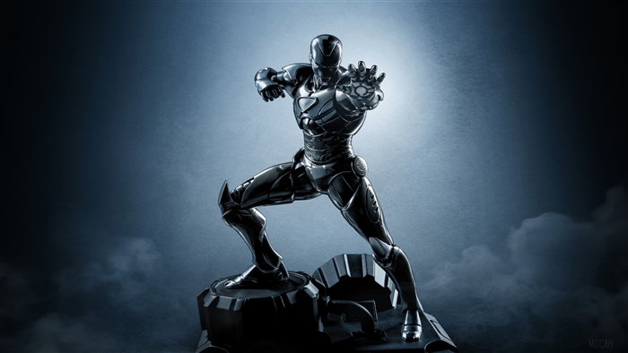 Iron Man figure on a rocky base