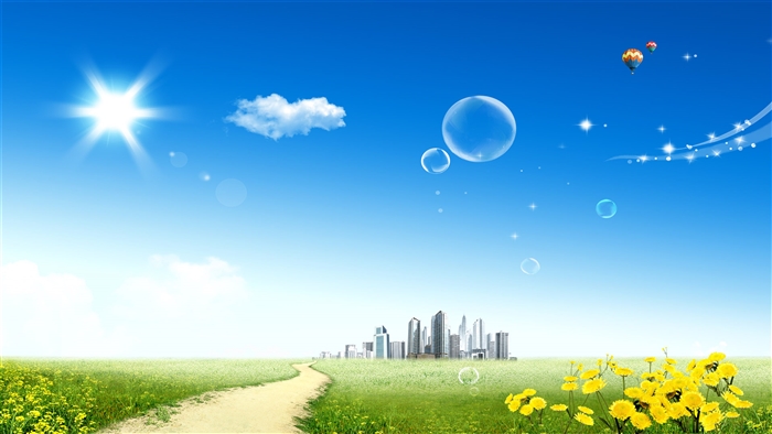 Blue Sky and City