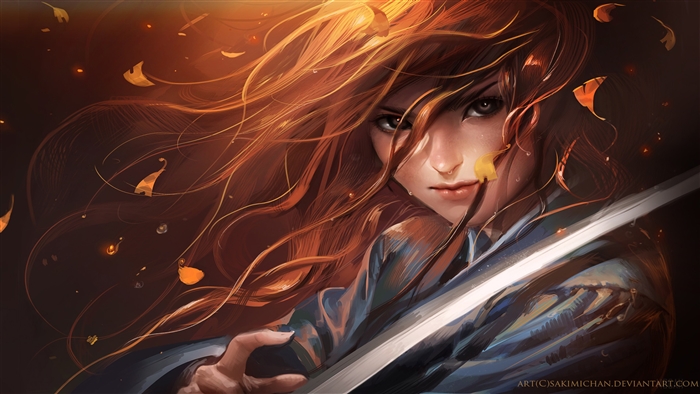 Samurai Girl with Sword 4K