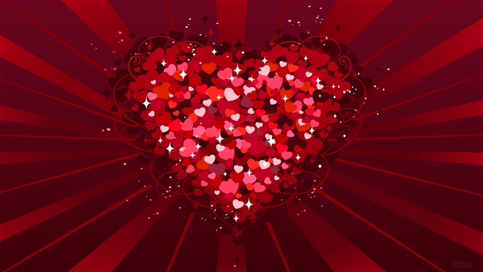 Heart shape made of many small hearts 4K