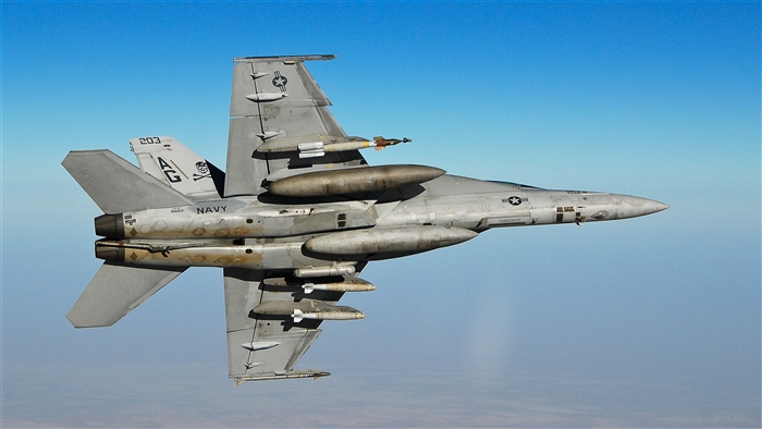 FA-18F Super Hornet Fighter Jet in flight 4K