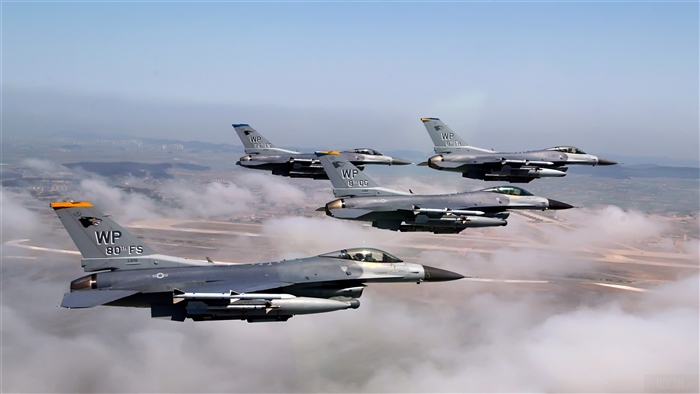 Formation of F-16 Fighting Falcons