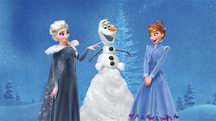 Anna and Elsa from Olaf's Frozen Adventure 4K