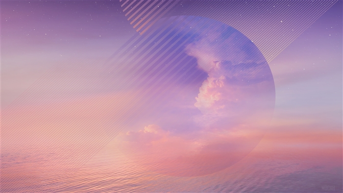 Twilight Sky with Clouds and Geometric Overlay 4K