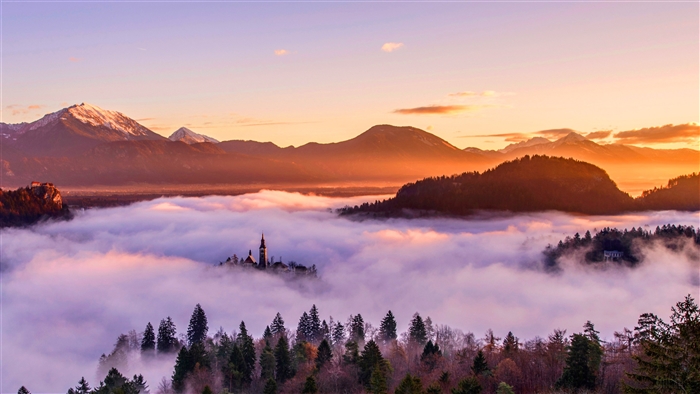 Golden Sunrise Over Mountains