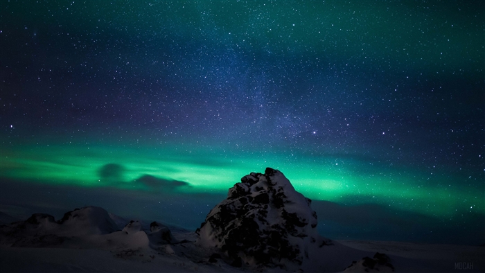 Northern Lights over Iceland landscape 4K