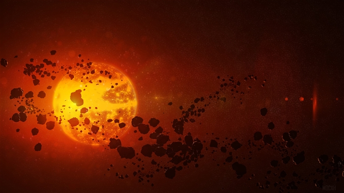 Sun with asteroid belt 4K