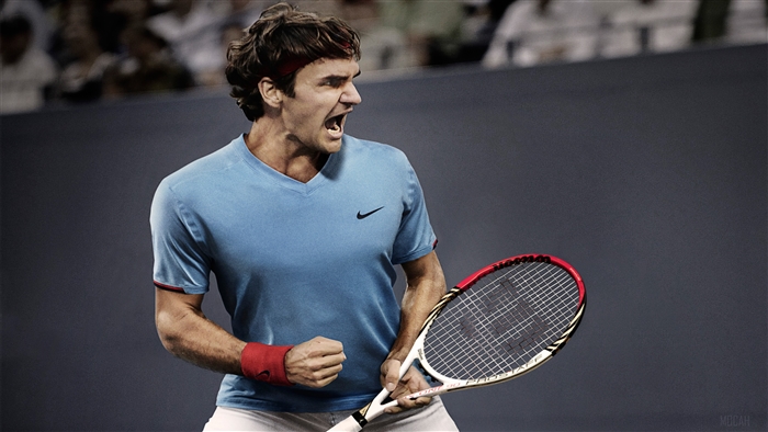 Roger Federer playing tennis