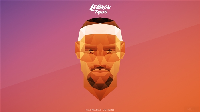 LeBron James low poly art 4K