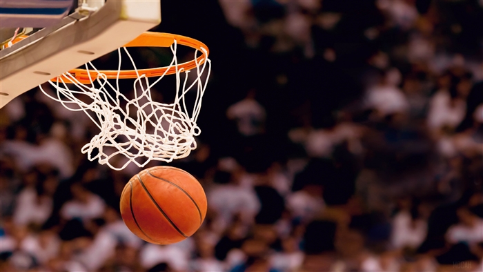 Basketball going into hoop 4K
