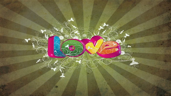 LOVE word art with floral design