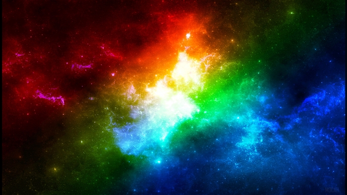 Rainbow Nebula with Stars 4K