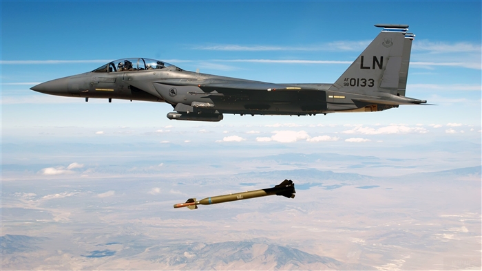 F-15E Strike Eagle dropping a missile