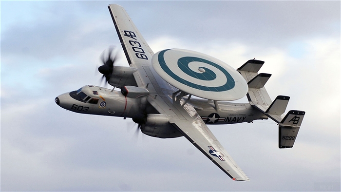 E-2C Hawkeye aircraft in flight