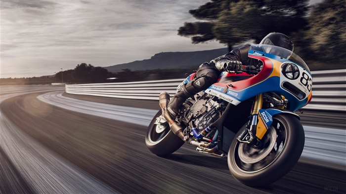 Praem BMW S1000RR motorcycle on a race track