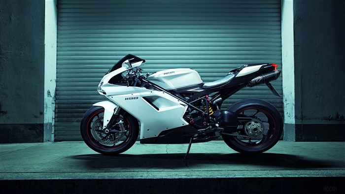 White Ducati 1198 Superbike 4K