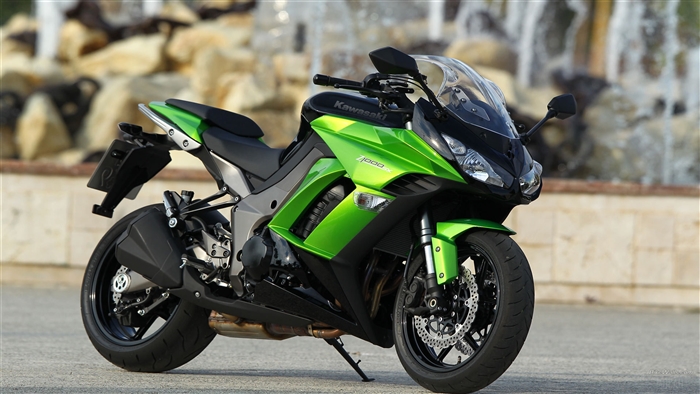 Green Kawasaki Z1000SX motorcycle 4K