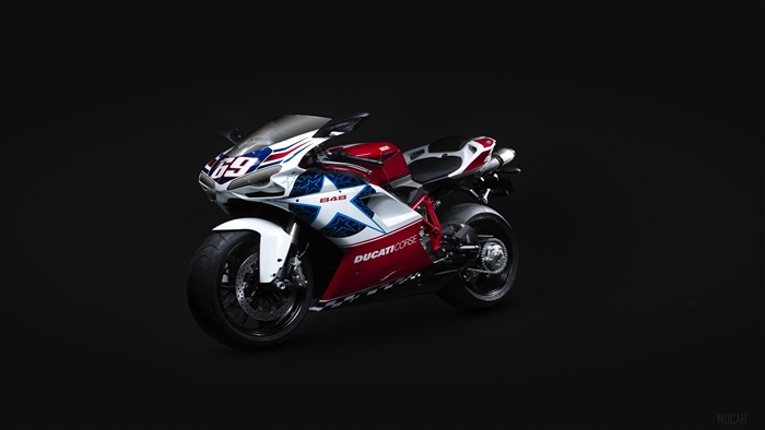 Ducati 848 Corse motorcycle with stars and number 69