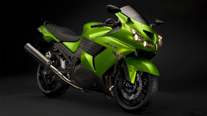 Green Kawasaki Motorcycle