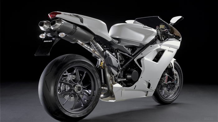 White Ducati 1198 Motorcycle 4K
