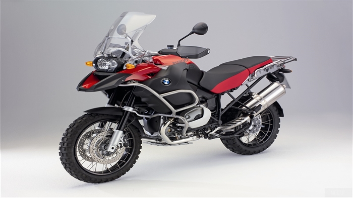 Red BMW R 1200 GS Motorcycle 4K