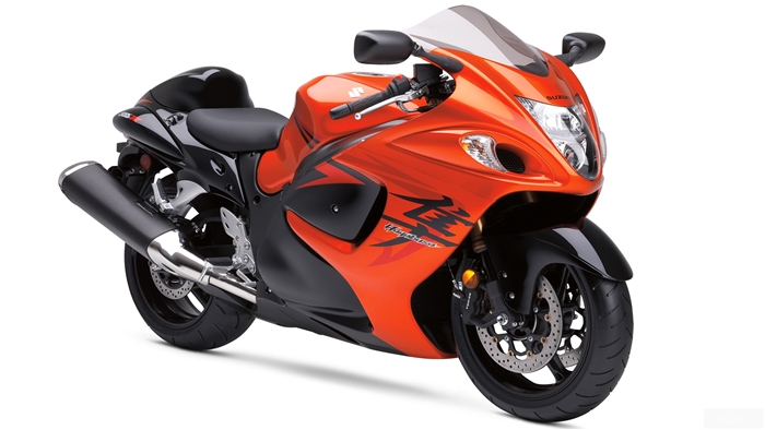 Orange Suzuki Hayabusa Motorcycle 4K