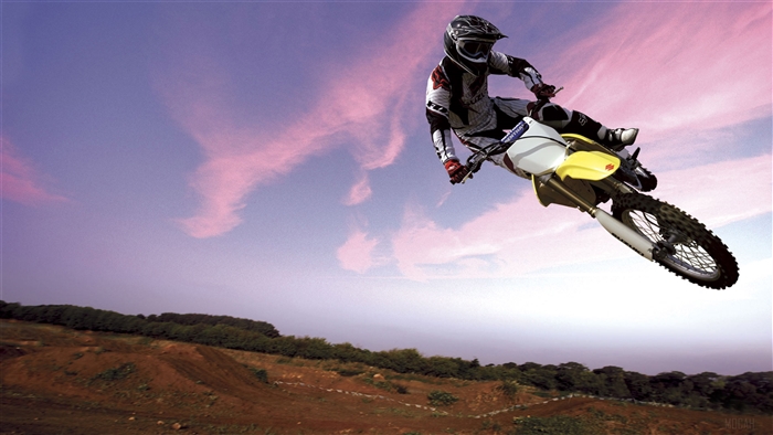 Motocross Rider in Mid-Air Jump 4K
