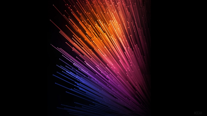 Abstract lines in orange, pink, and blue