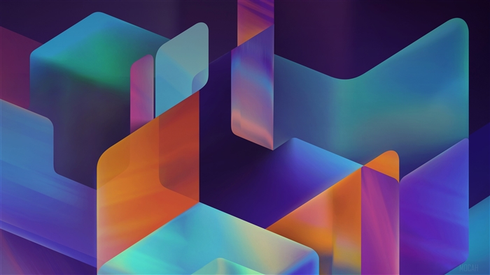 Abstract geometric shapes with iridescent colors
