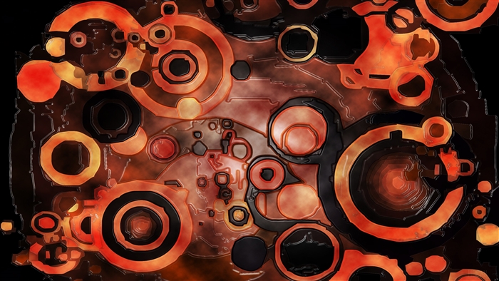 Abstract Lava Circles 4K