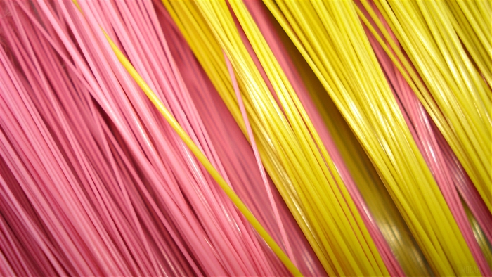 Pink and yellow abstract strands