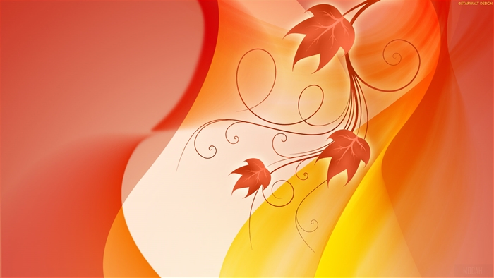 Abstract Autumn Leaves Design in Warm Colors 4K