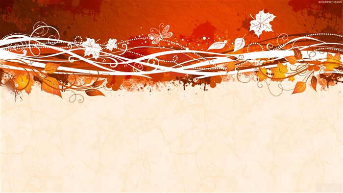 Autumn Leaves and Swirls Vector Design 4K