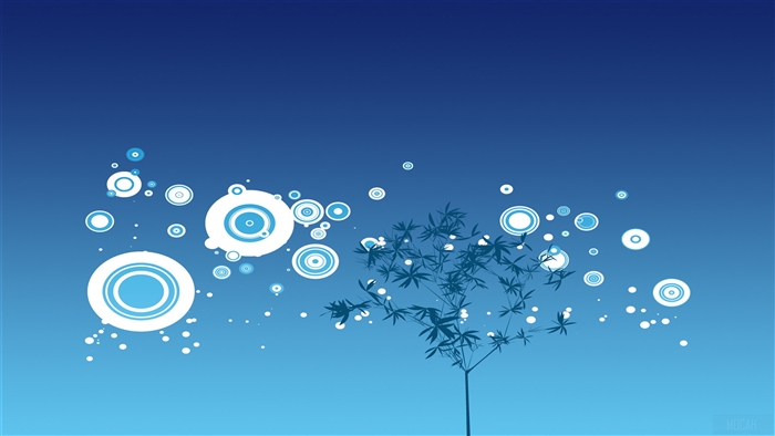 Blue Vector Circles and Bamboo 4K