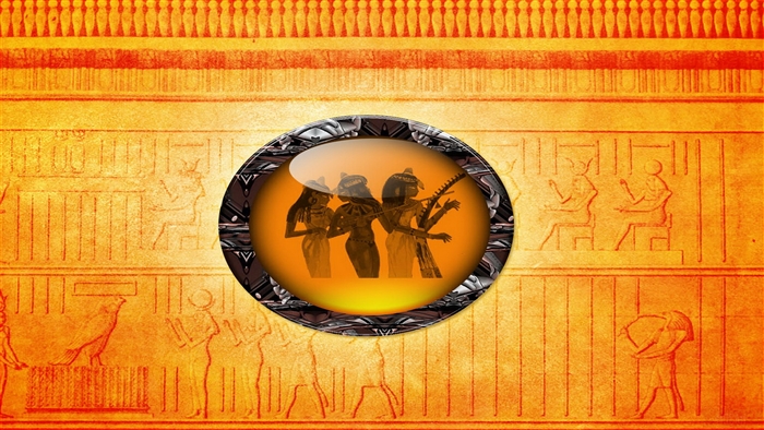 Ancient Egyptian Hieroglyphs with Musicians