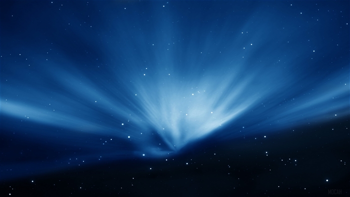 Blue Aurora with Stars 4K