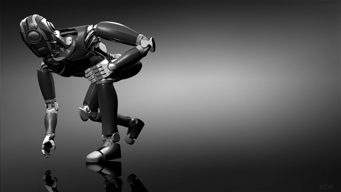 Robot in a crouched pose 4K