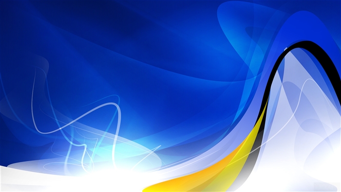Abstract Blue Waves with Yellow and Black Streaks 4K