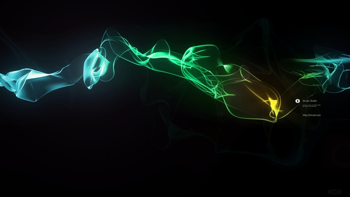 Abstract Blue and Green Smoke Waves 4K