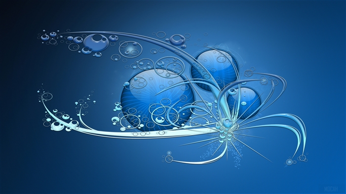 Blue Abstract Bubbles and Swirls 4K