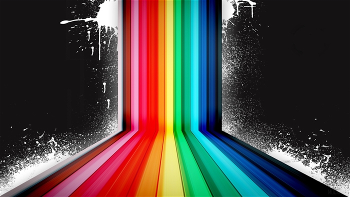 Rainbow Stripes with White Splatter 4K