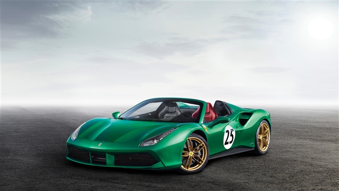 Green 2017 Ferrari 488 Spider The Green Jewel 4K