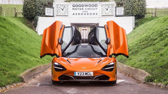 Orange McLaren 720S Coupe at Goodwood Motor Circuit