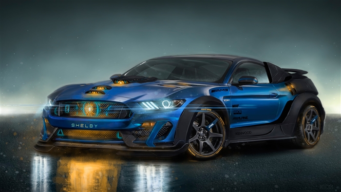 Blue Shelby GT350R AMG Fusion Core 4K