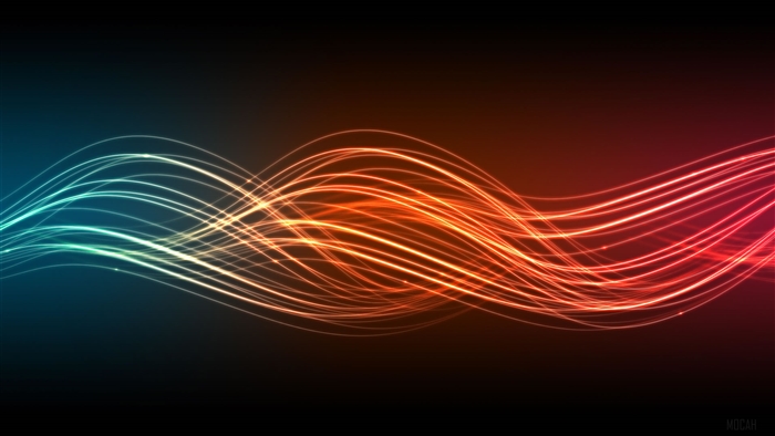 Abstract Neon Waves 4K