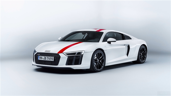 White 2018 Audi R8 V10 RWS 4K