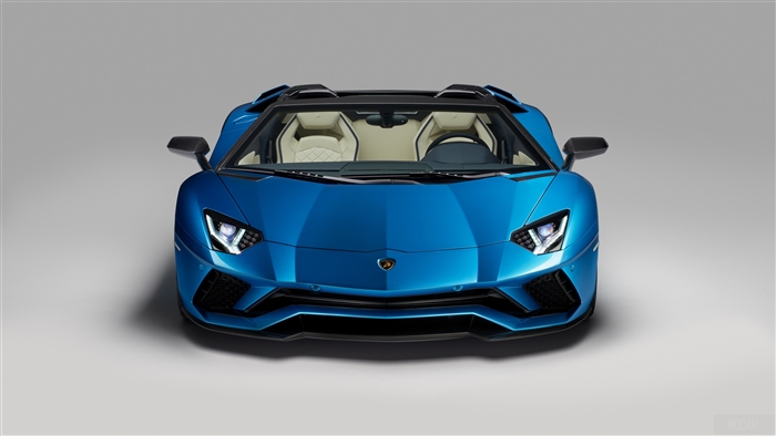 Blue 2017 Lamborghini Aventador S Roadster 4K